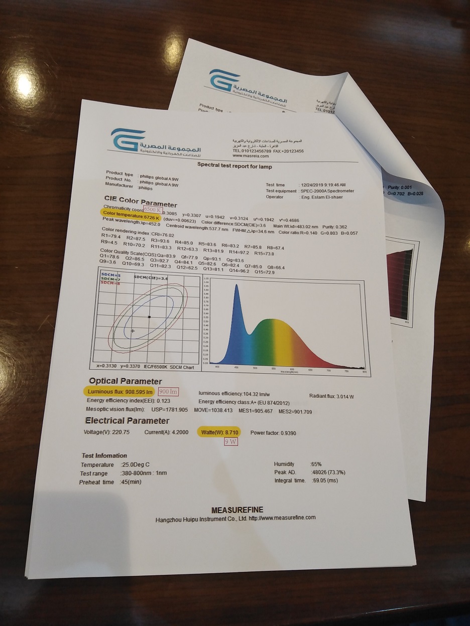 The multi spectral and electrical testing device.
